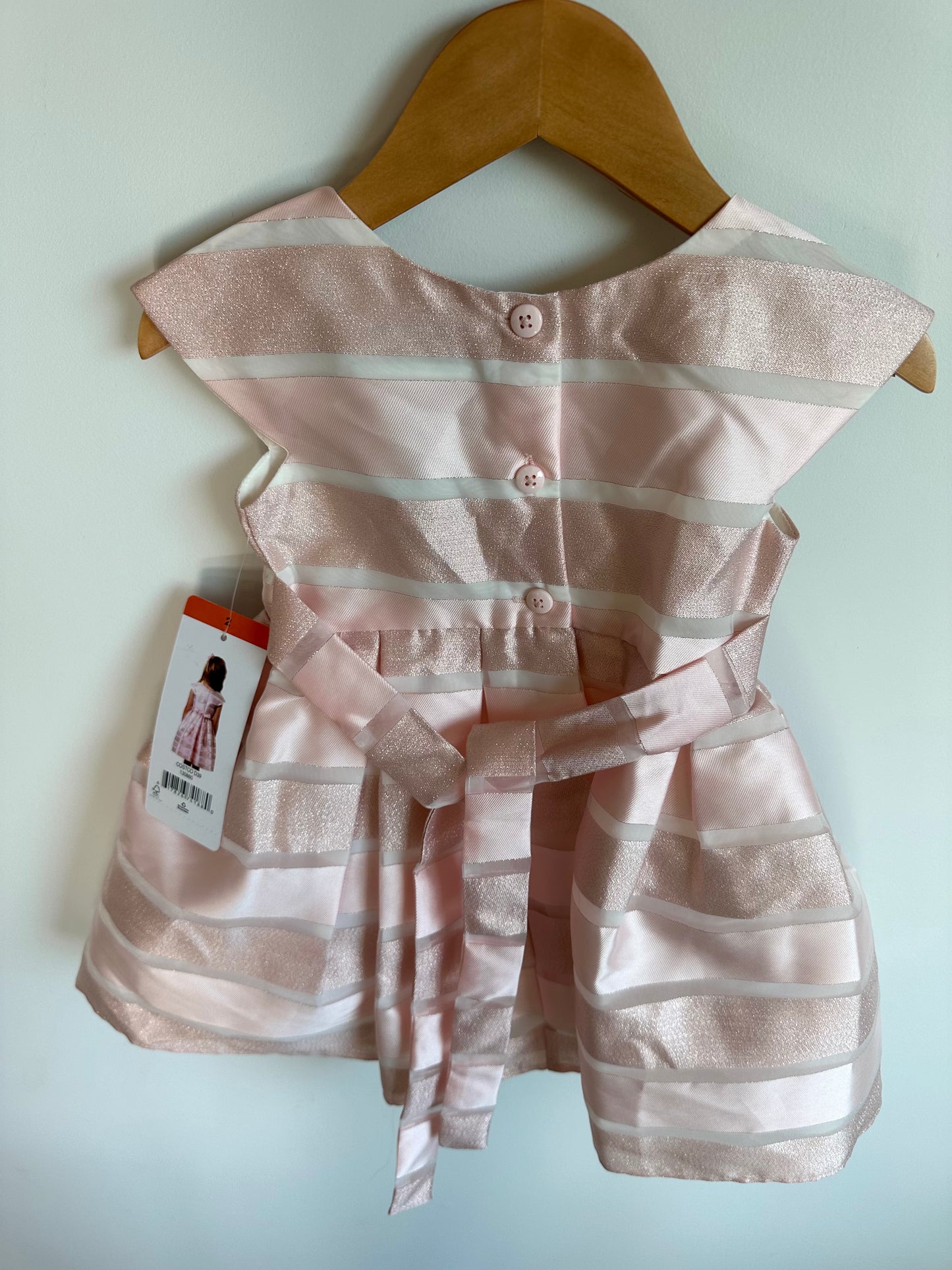 Pink Stripe Bow Dress (With Tags)  / 2T