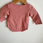Set of 2 Organic Long Sleeve Bodysuits - Green + Pink / 6-9m