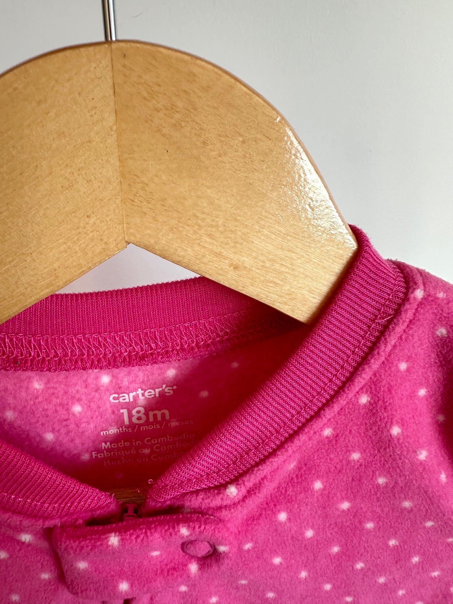 Pink Fleece Unicorn Sleeper / 18m