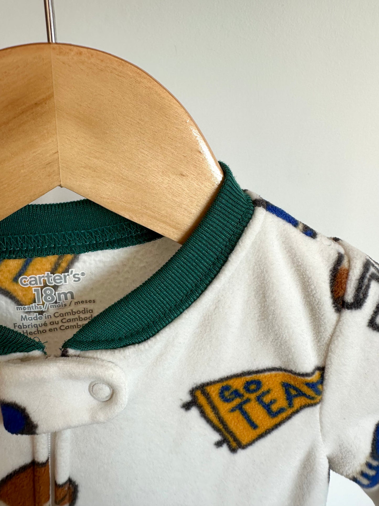 Fleece Football Sleeper / 18m