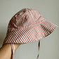 Copper Striped Bucket Hat with Tie / 2-4T