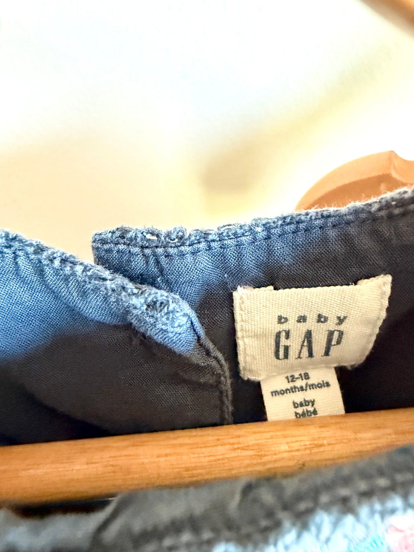 Gap Navy Floral Embroidered Top + Shorties Set / 12-18m