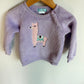 Pekkle Purple Fuzzy Llama Sweater / 18m
