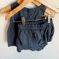 Gap Navy Floral Embroidered Top + Shorties Set / 12-18m