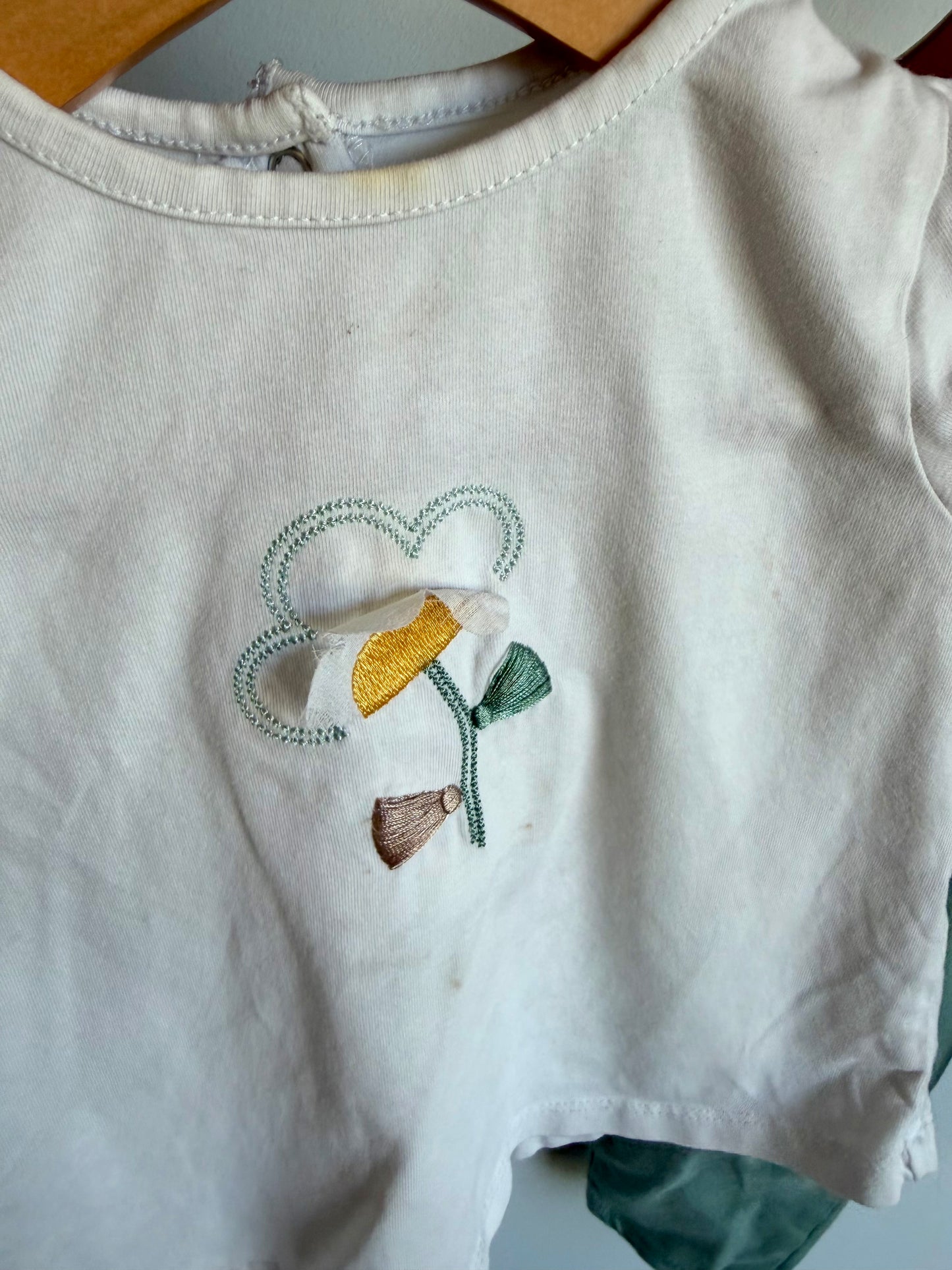 Mayoral Floral Top + Sage Pants Set (PLAY) / 12m
