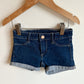 Dark Denim Fold Over Shorts / 2-3T