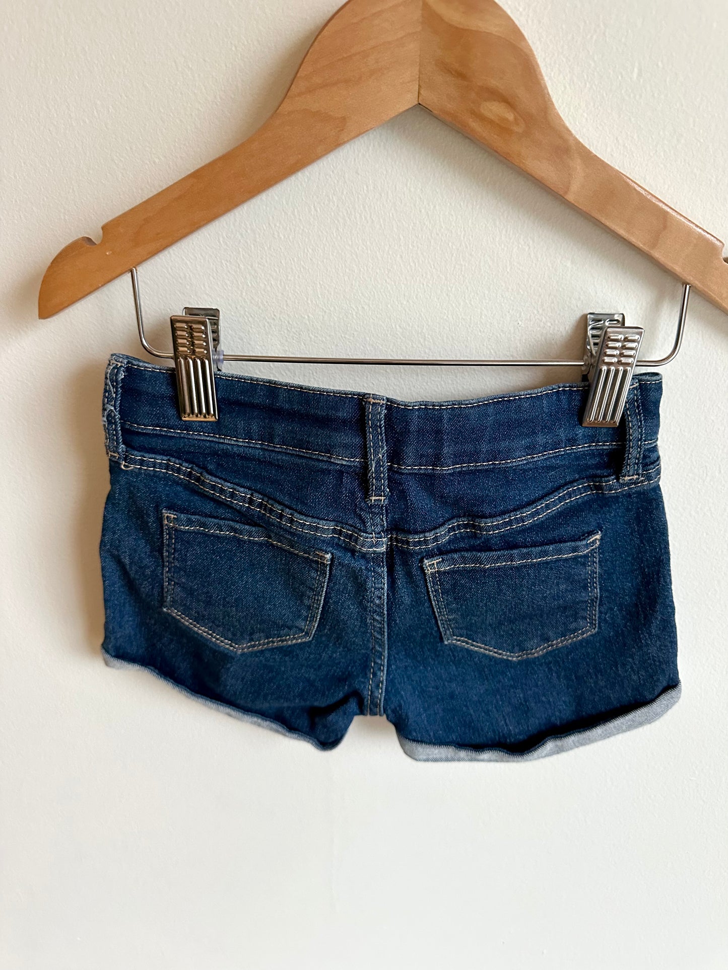 Dark Denim Fold Over Shorts / 2-3T