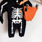 Skeleton Heart Jumpsuit + Hat / 6-9m?