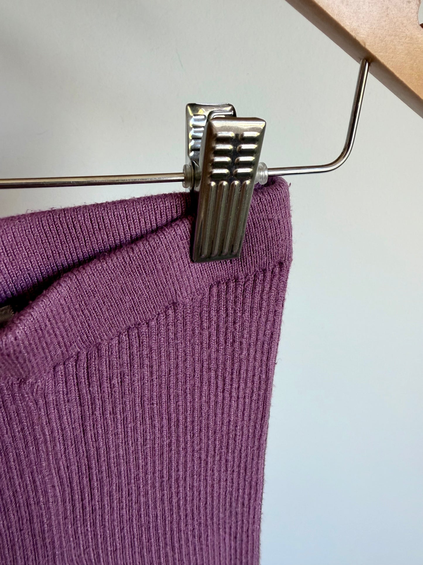 Viscose Plum Ribbed Pants / 12-18m