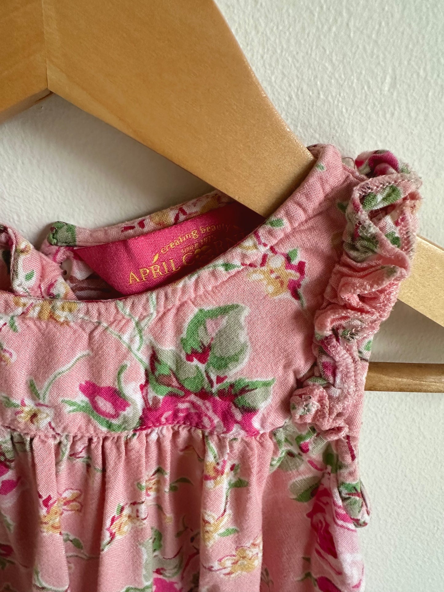 Pink Rose Romper / 6-12m