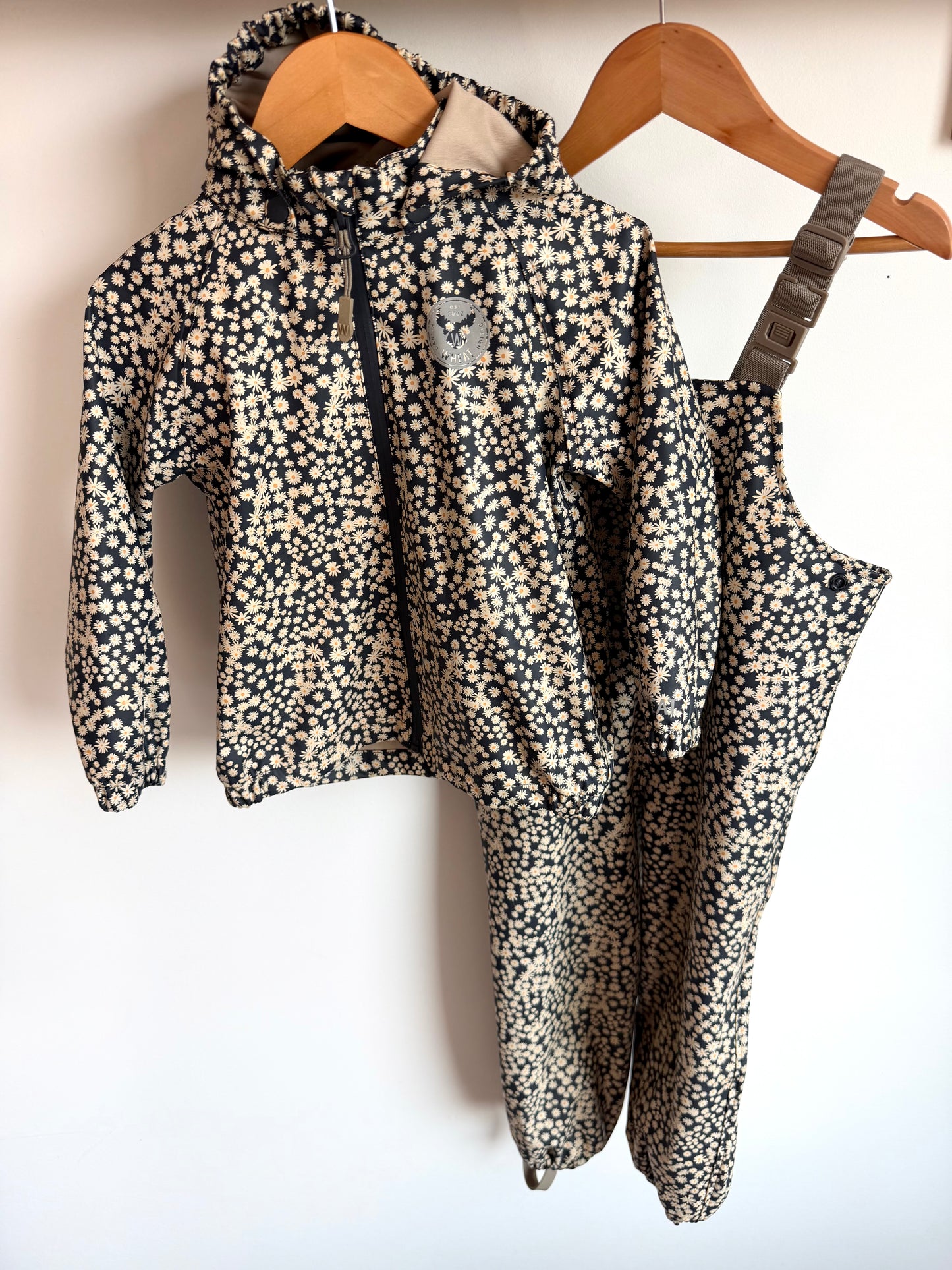 Wheat Daisy Rain Jacket + Pants Set / 3T