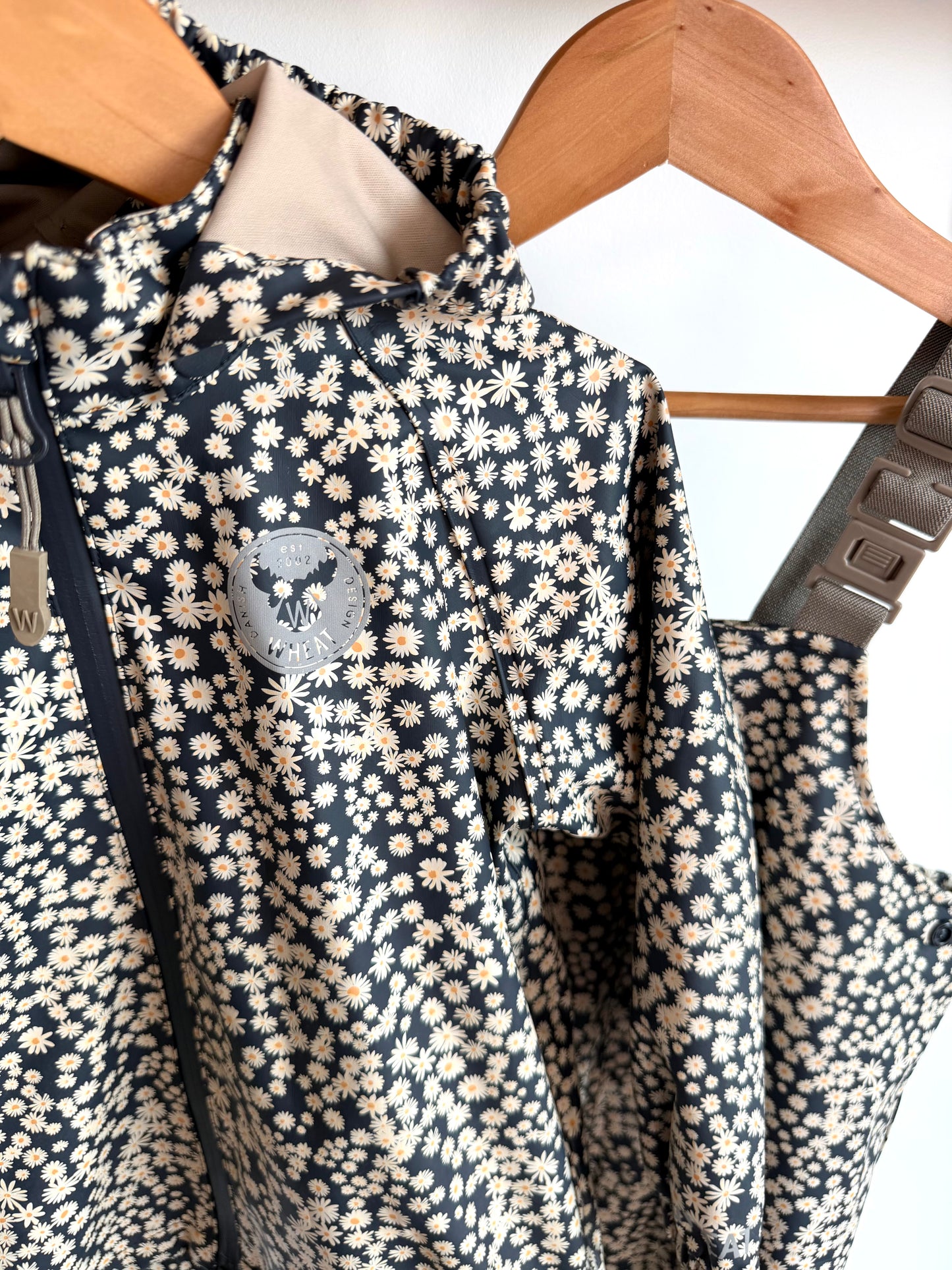Wheat Daisy Rain Jacket + Pants Set / 3T