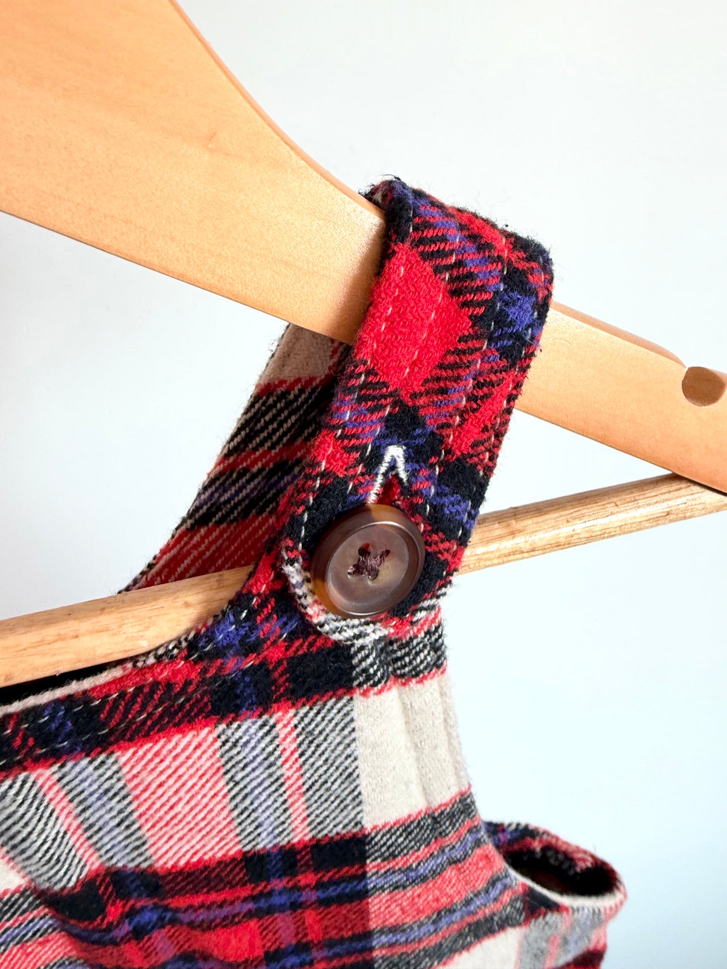 Tartan Overall Pocket Dress / 6-12m