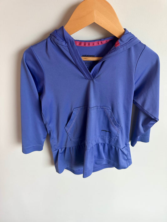 Patagonia Ruffle Button Hood Long Sleeve Top / 2T
