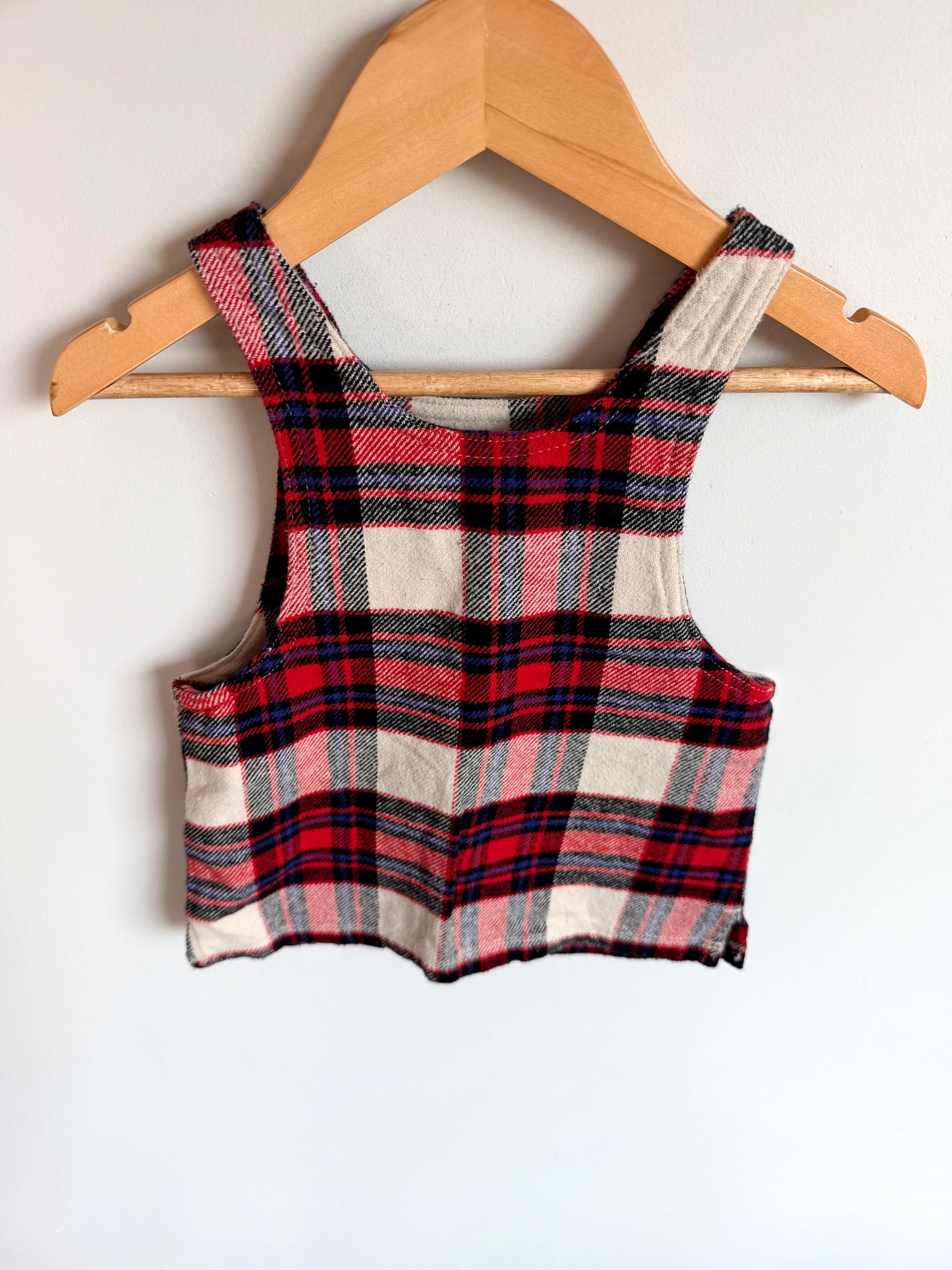 Tartan Overall Pocket Dress / 6-12m