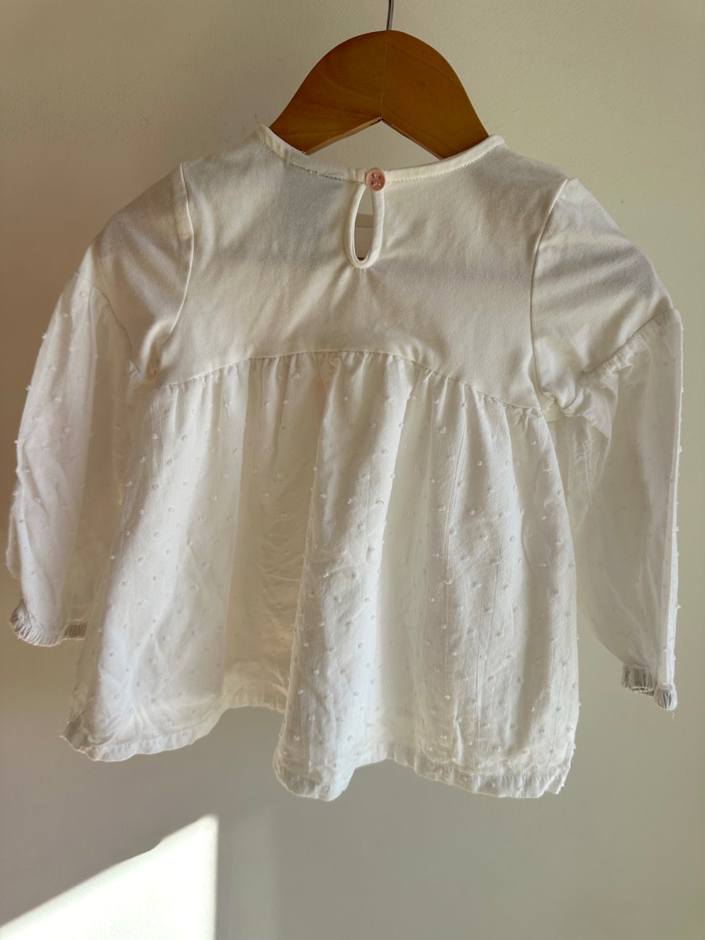 White Tunic with Pink Bow / 2T
