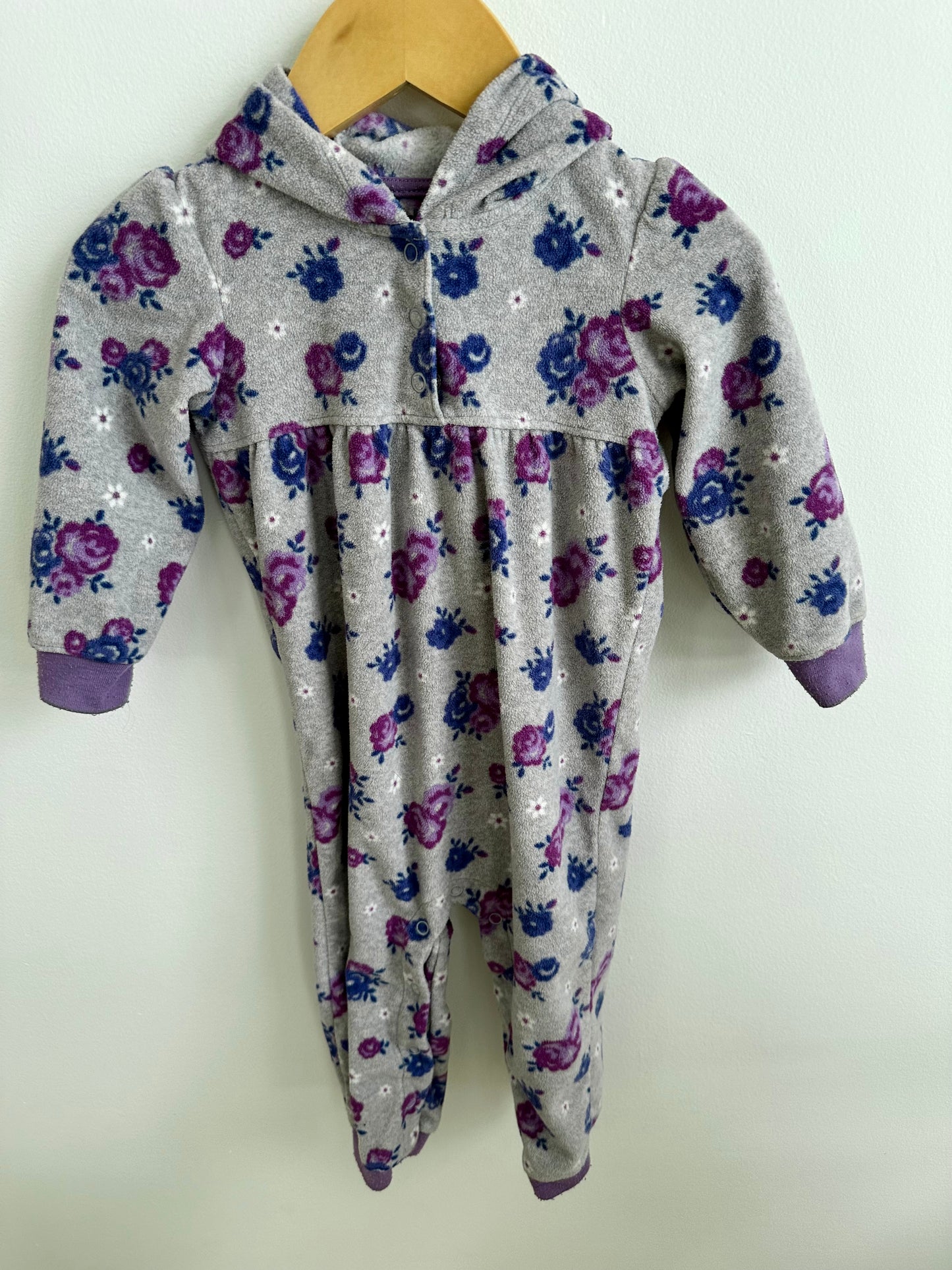 Fleece Floral Jumpsuit / 18m