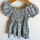 Blue Floral Ruched Dress / 18-24m