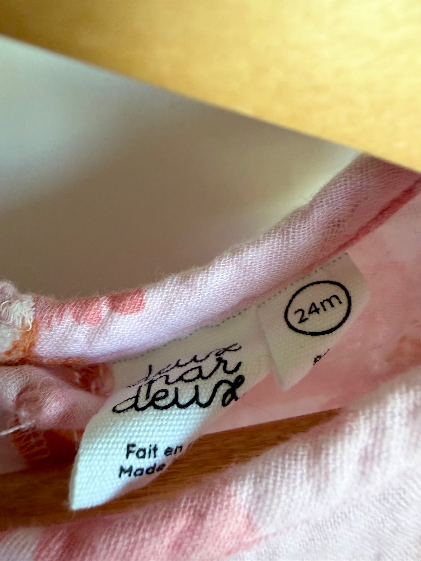Deux Par Deux Pink Floral Romper / 24m