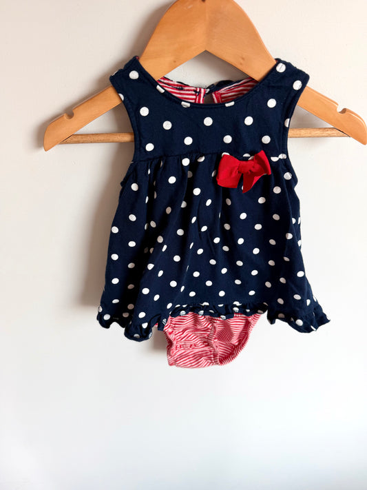 Polka Dot + Stripes Bodysuit / 6-9m
