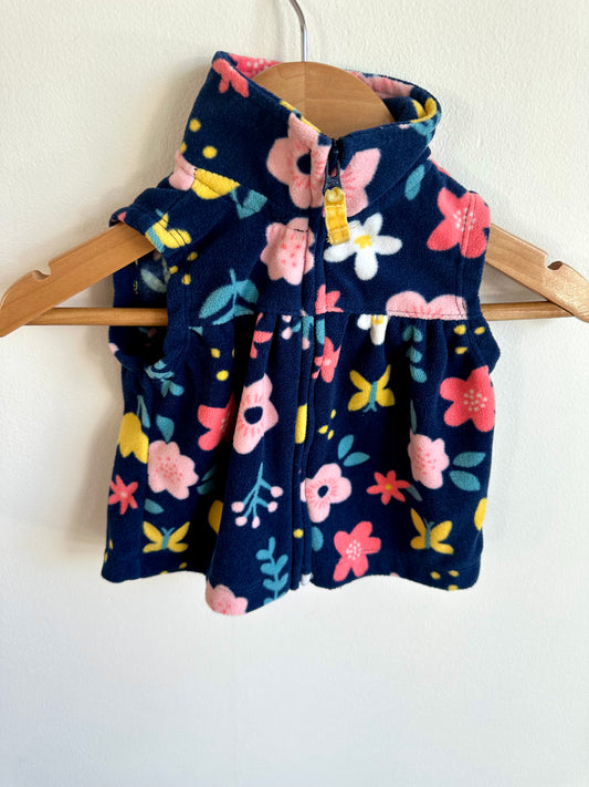 Floral Navy Fleece Vest / 3m