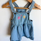 H&M Denim Floral Overall Dress/ 9-12m