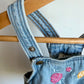 H&M Denim Floral Overall Dress/ 9-12m