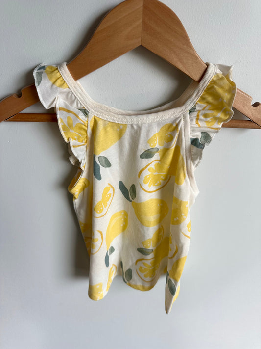 Lemon Ruffle Sleeve Tank Top / 18m