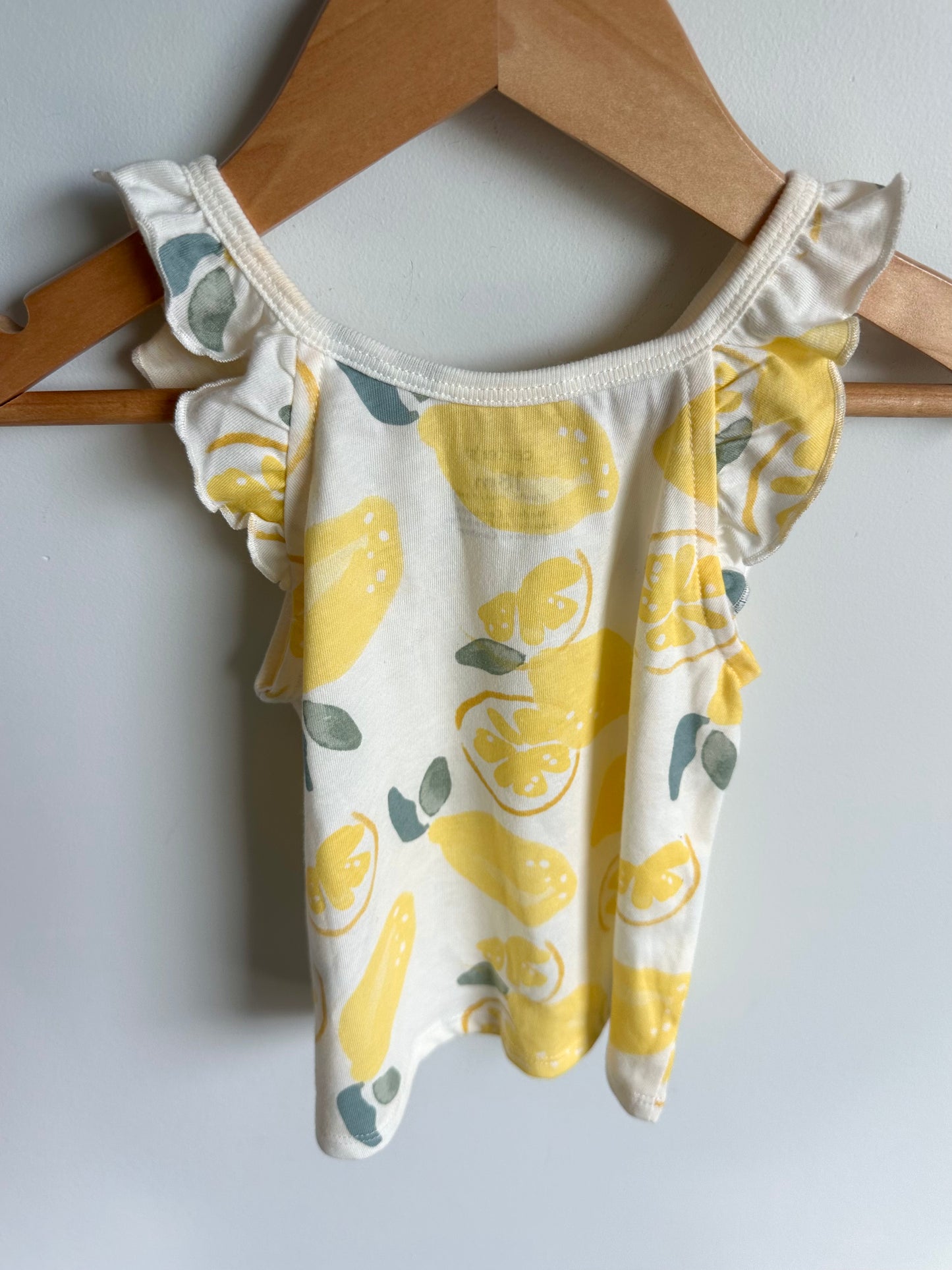 Lemon Ruffle Sleeve Tank Top / 18m