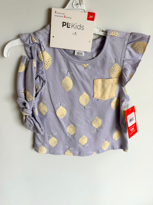 PL Kids Lilac Lemon 3 Piece Set (With Tags) / 2T