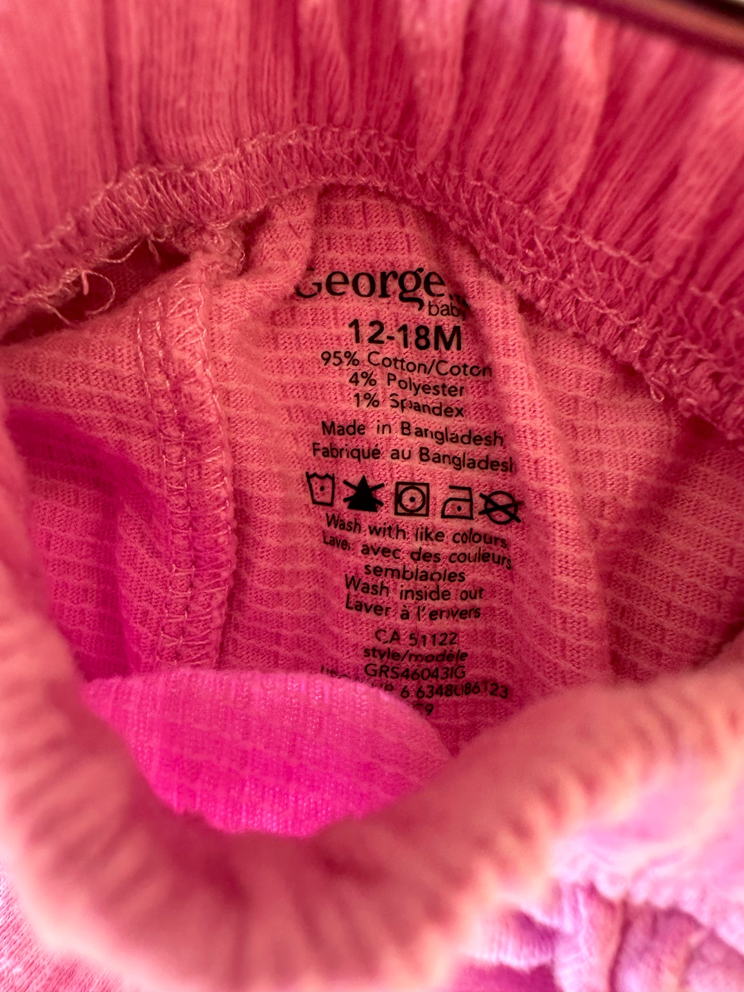 Pink Headband + Wide Leg Pants Set / 12-18m