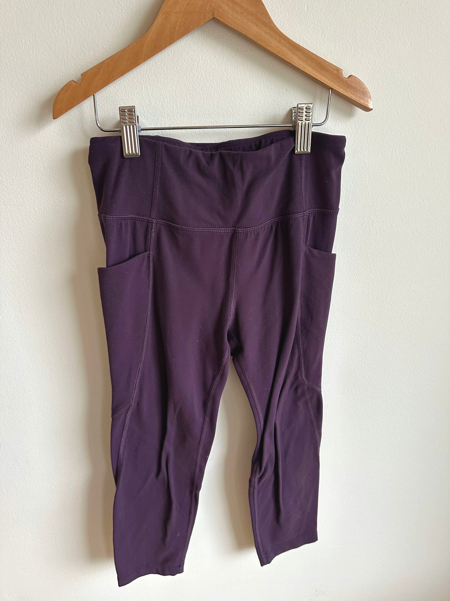 High Rise Purple Capri Leggings / 12 years (lg)