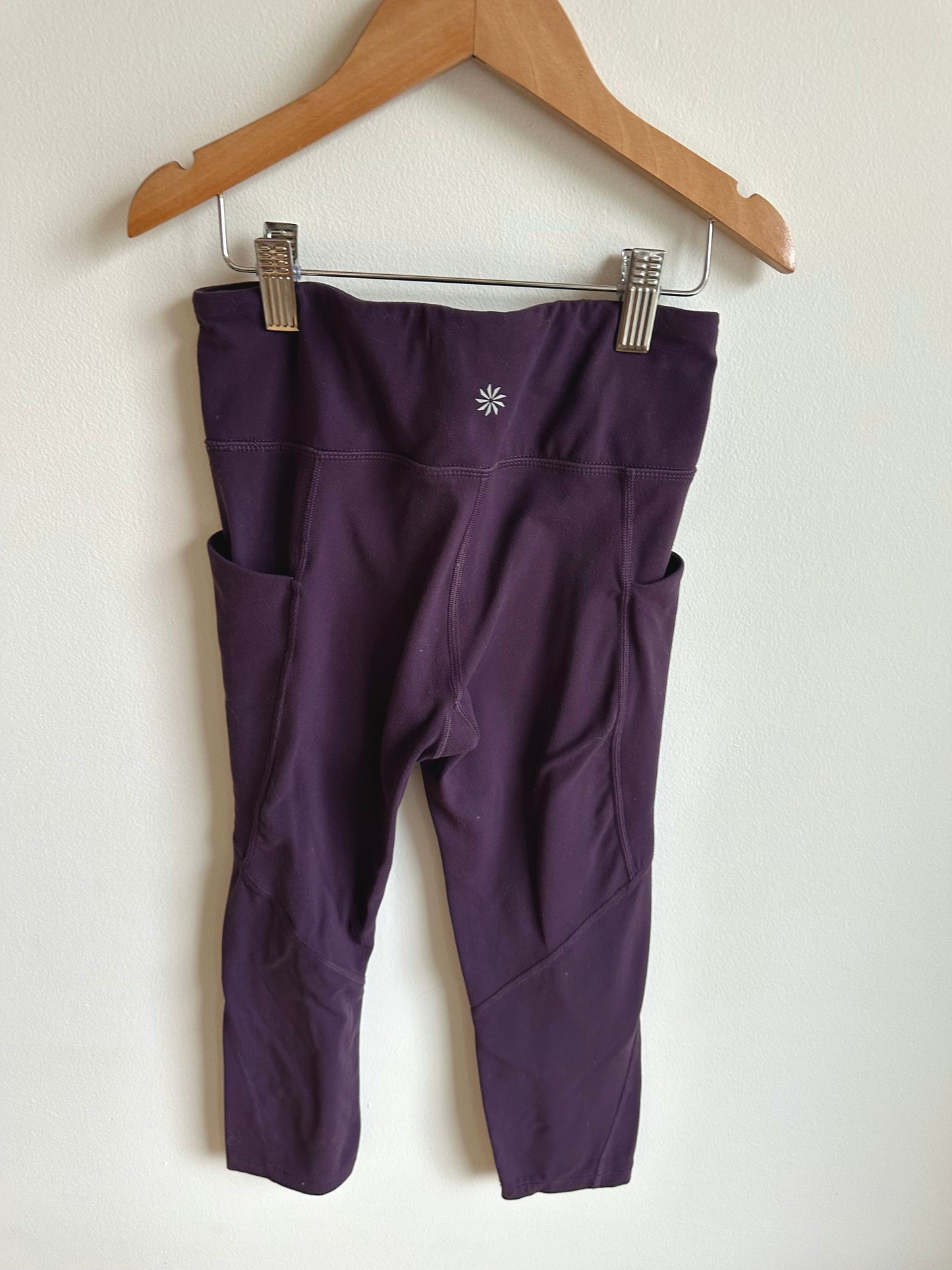 High Rise Purple Capri Leggings / 12 years (lg)