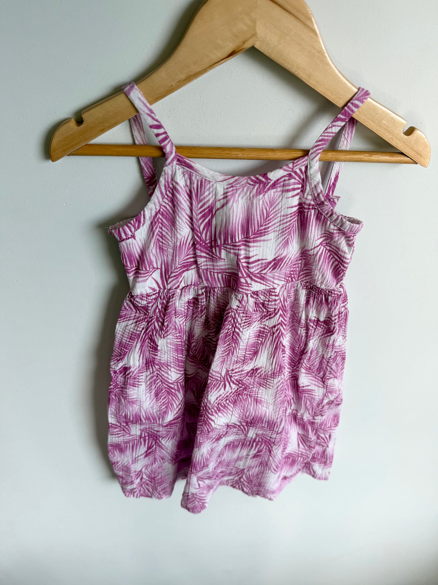 Palm Leaves Purple Dress / 12-24m
