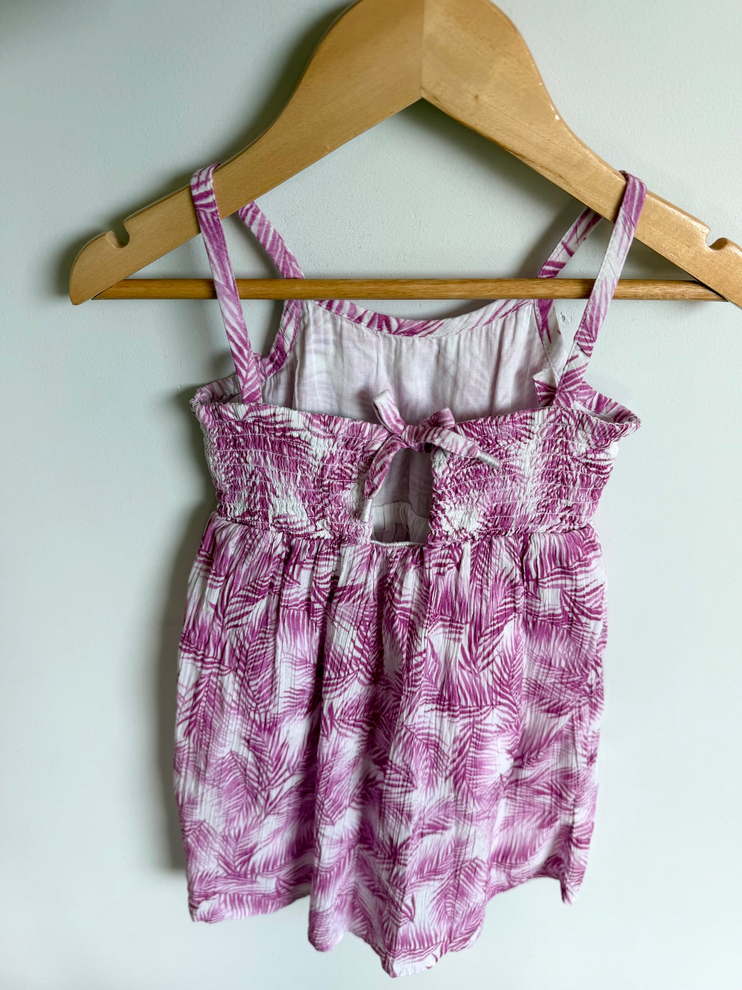 Palm Leaves Purple Dress / 12-24m