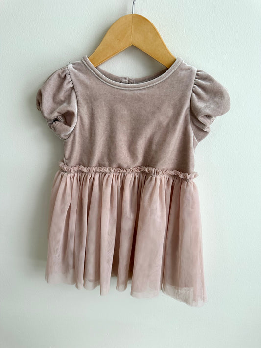 Pink Velvet Dress / 18-24m