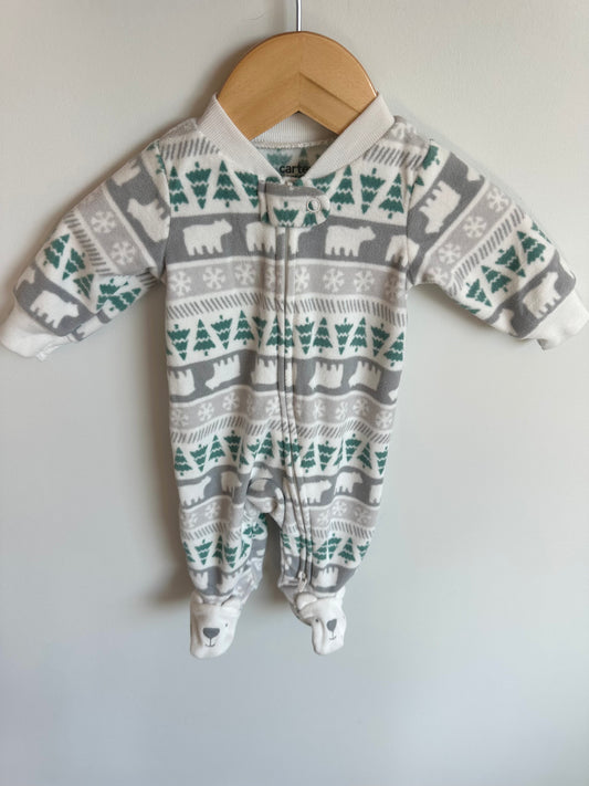 Polar Bear Tree Fleece Sleeper / 0m