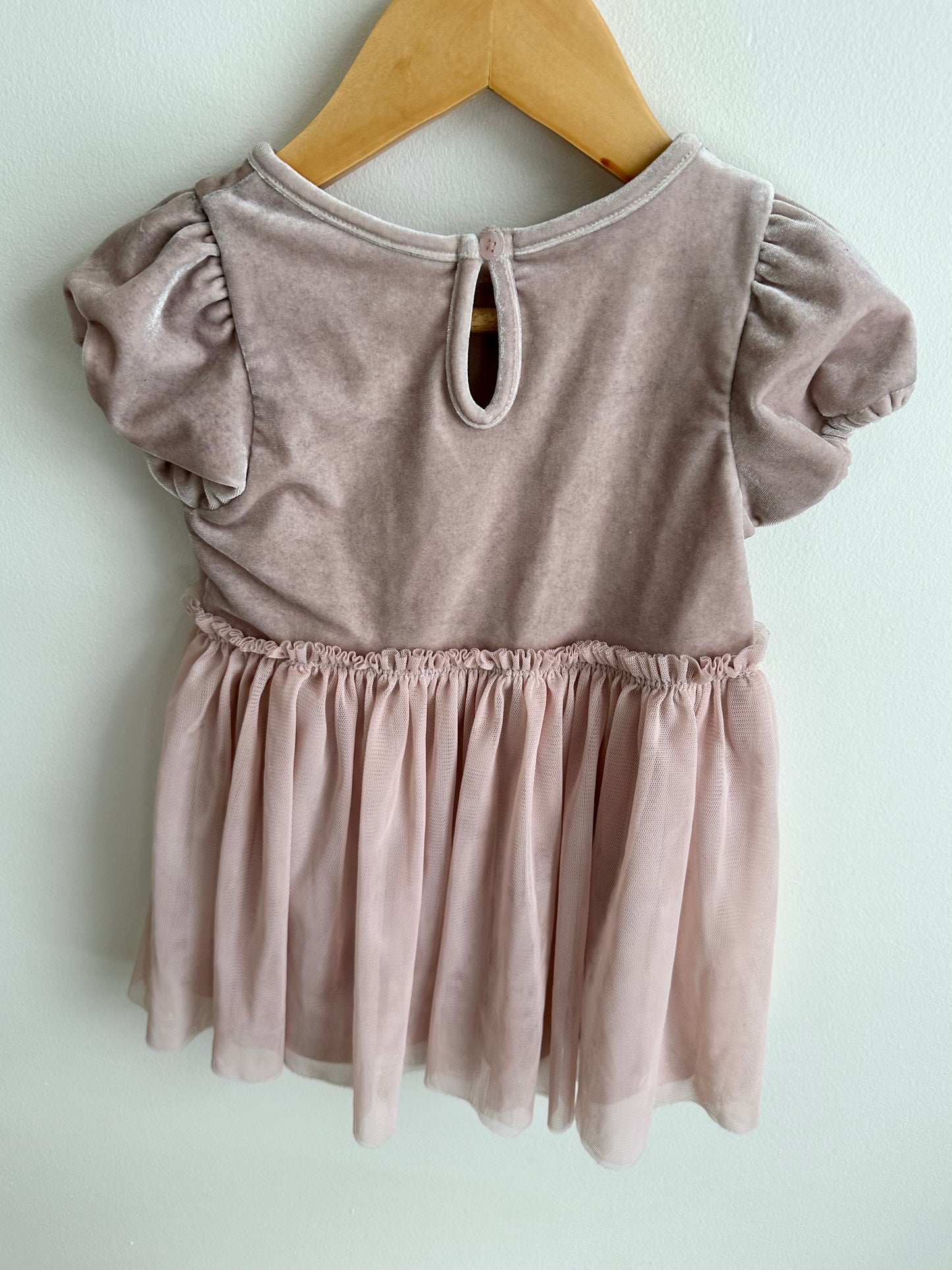 Pink Velvet Dress / 18-24m