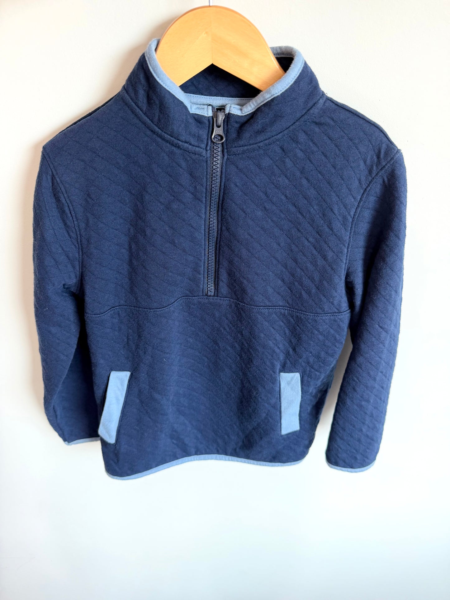 Navy Half Zip Blue Trim Sweater / 4-5 years