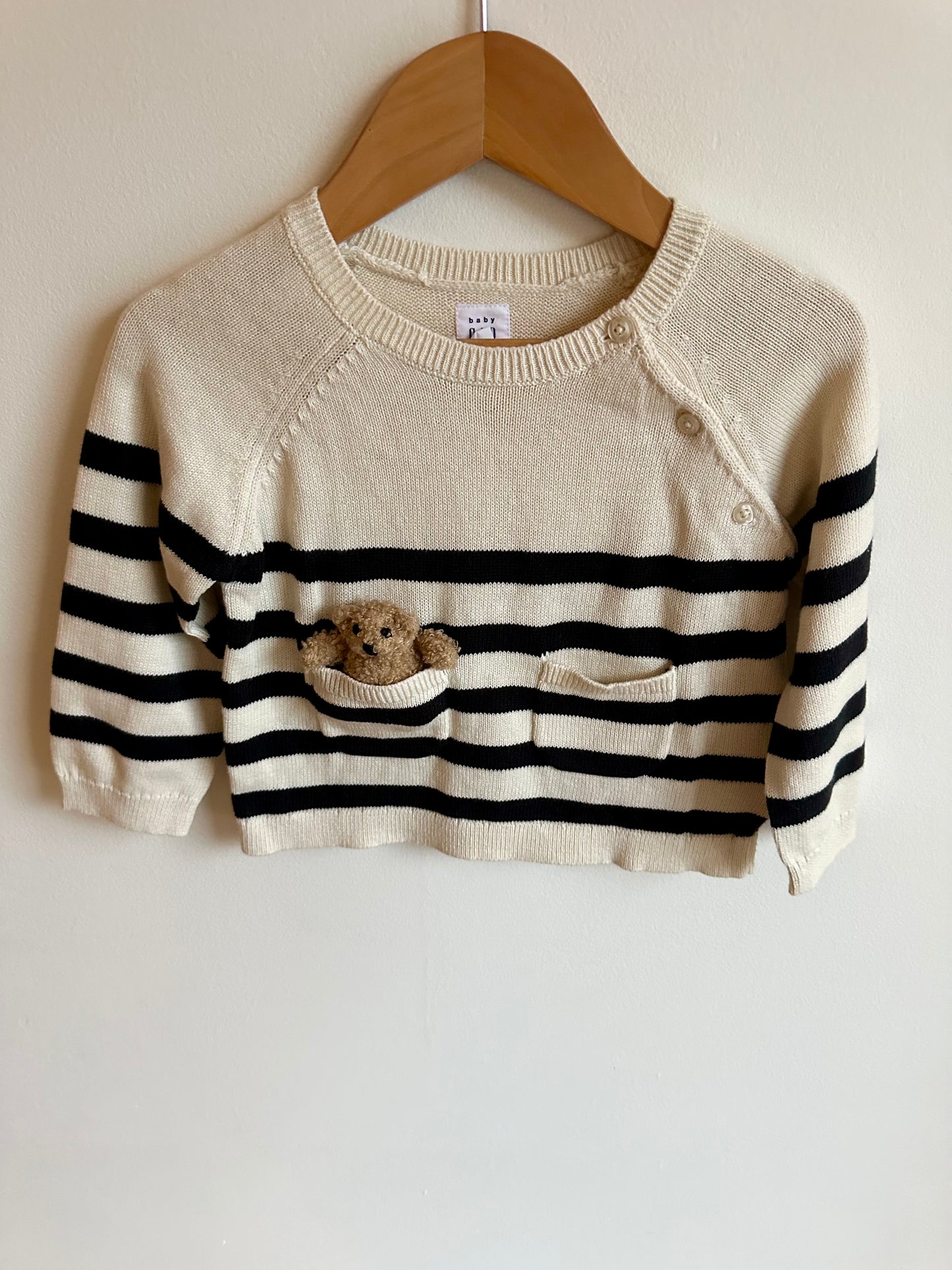 Teddy Bear Striped Sweater / 18-24m