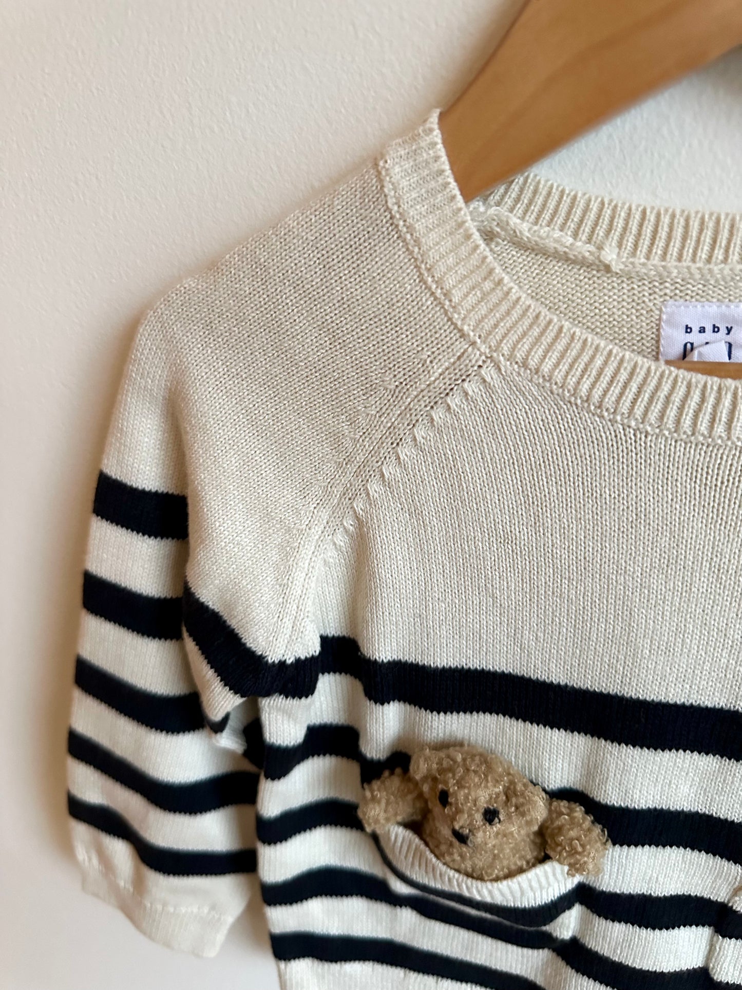 Teddy Bear Striped Sweater / 18-24m