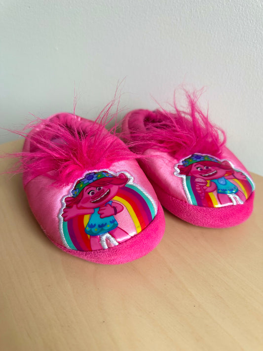 Trolls Pink Slippers / Size 9-10 Toddler