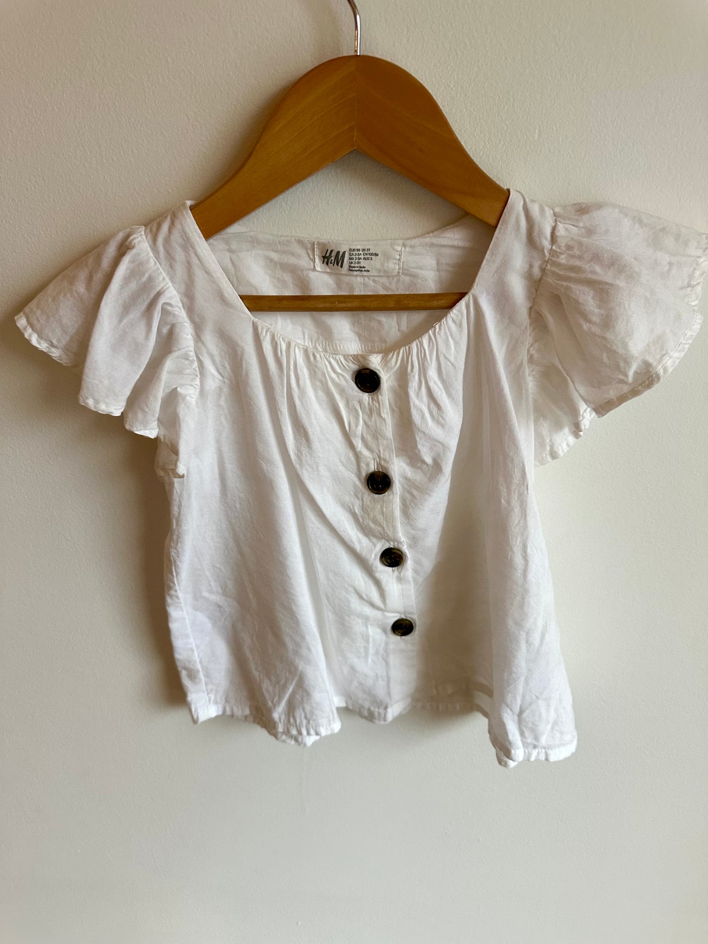 White Button Top / 2-3T