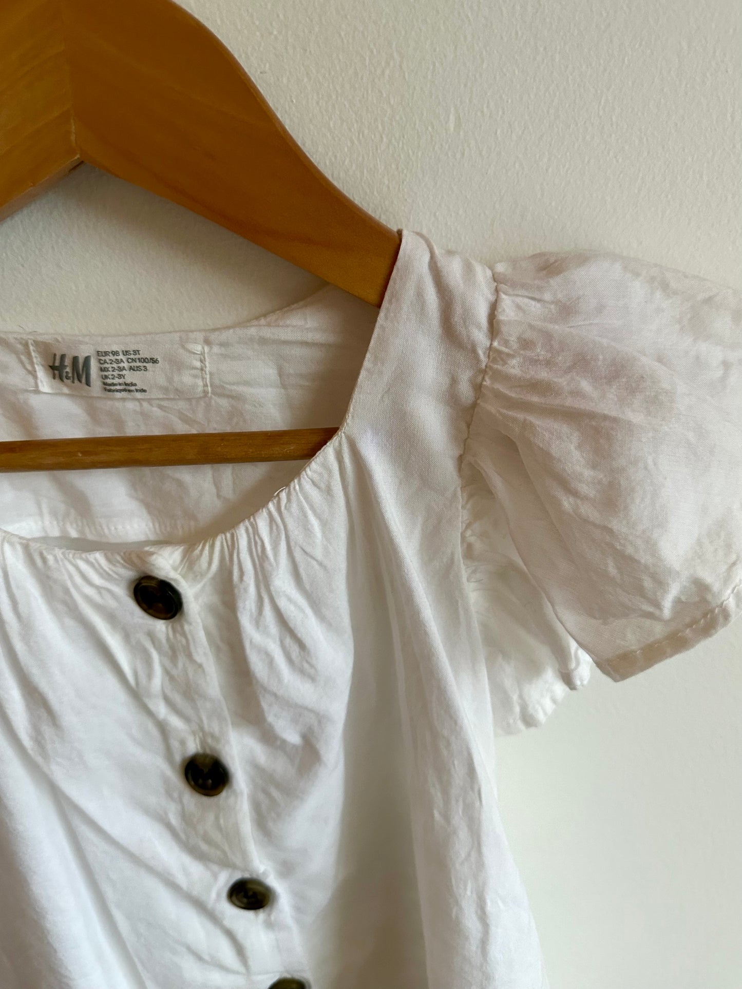 White Button Top / 2-3T