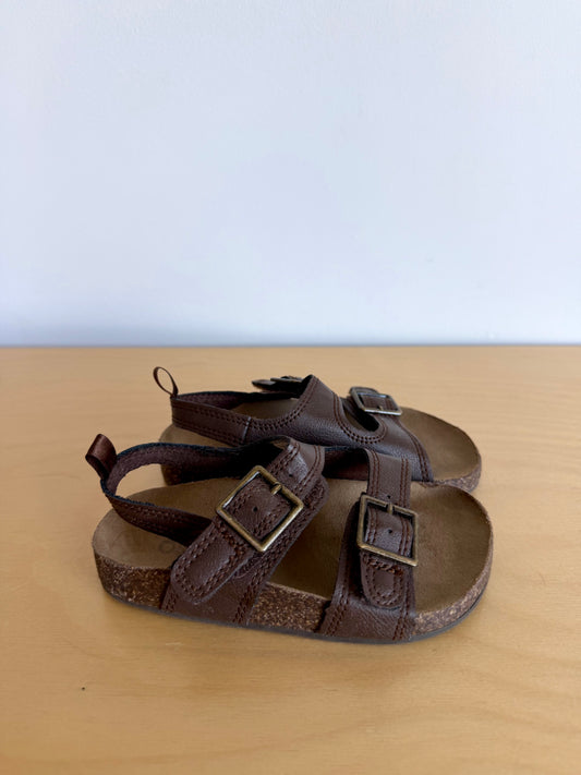Brown Strap Sandals / Size 7M Toddler