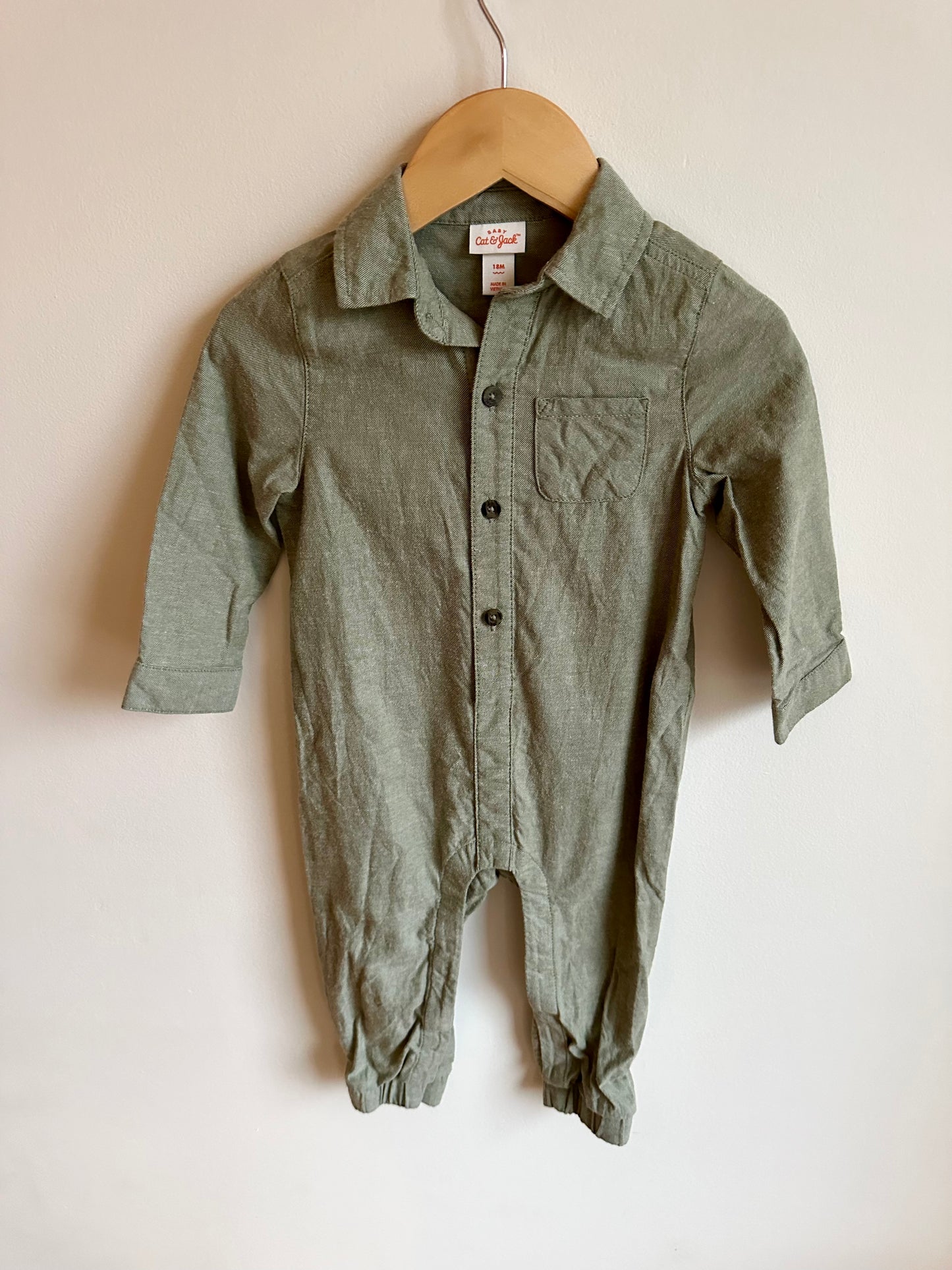 Green Long Sleeve Jumpsuit / 18m