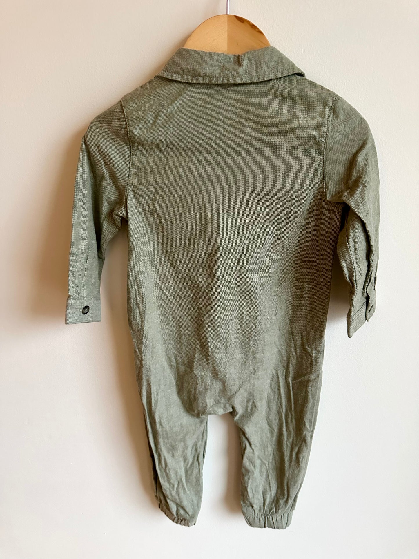 Green Long Sleeve Jumpsuit / 18m