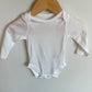 White Long Sleeve Bodysuit / 0-3m