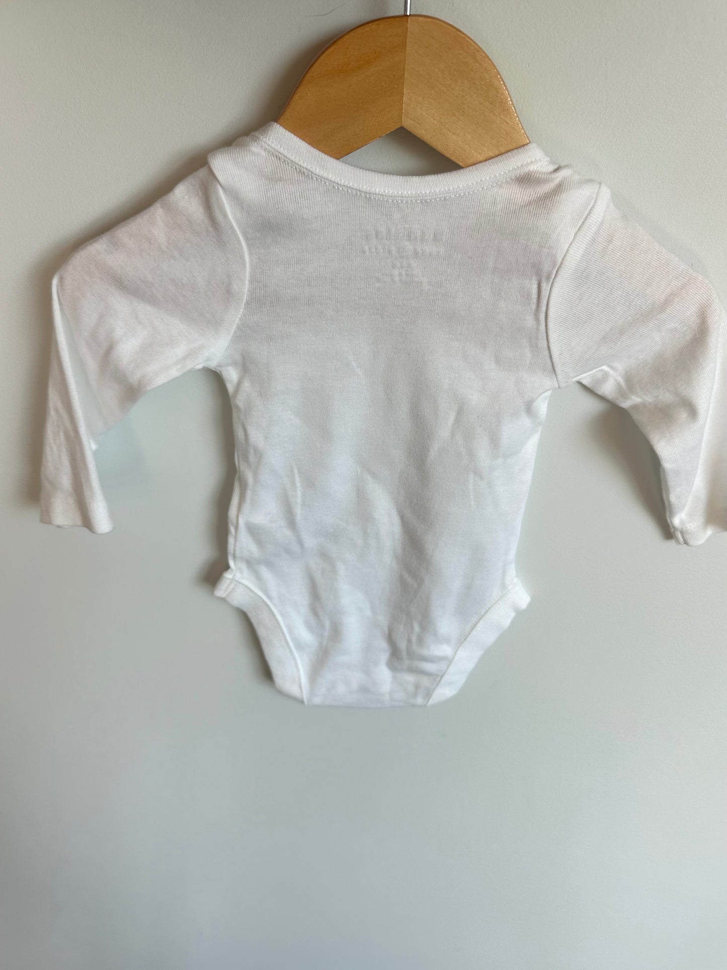 White Long Sleeve Bodysuit / 0-3m