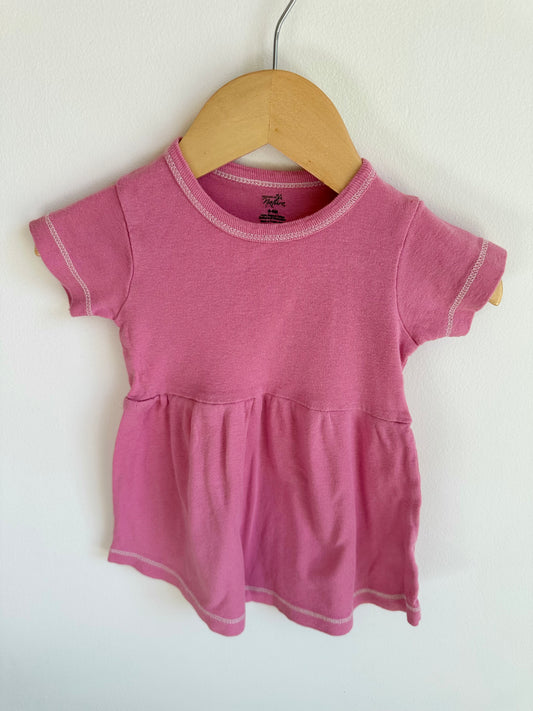 Organic Cotton Pink Dress / 0-6m